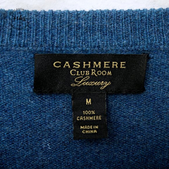 Club Room Chin Club V Neck Cashmere Sweater - Picture 8 of 9